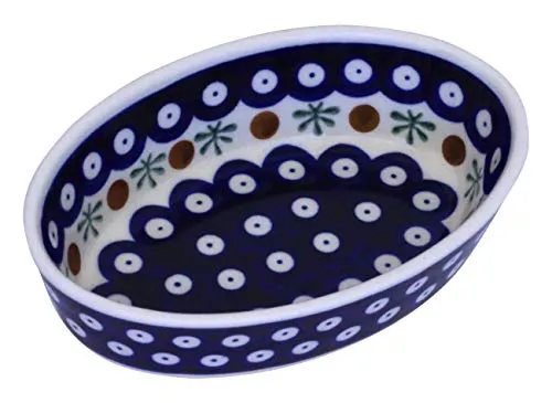 Bunzlauer keramik Dipschale Servierschale Schälchen Schüssel oval 200ml Länge: 15,6 cm Höhe: 4,0 cm Dekor 41