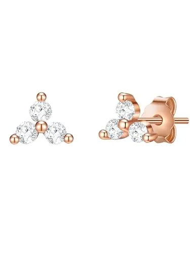 Glanzstücke München Damen Ohrstecker 925/- Sterling Silber - Elegante Ohrringe aus rosévergoldetem Sterlingsilber mit funkelndem Zirkonia, ideal für jeden Anlass und perfekt als Geschenk in schöner Schmuckverpackung.