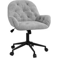 Vinsetto Höhenverstellbarer Bürostuhl mit Samtbezug - Bürostuhl mit ergonomischem Design und samtartigem Polyester, ideal für lange Arbeitszeiten. Höhenverstellbar für optimalen Komfort und Mobilität durch 360°-Drehräder.