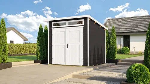 Weka Holz-Gartenhaus 264 Pultdach - Holz-Gartenhäuser mit modernem Design, 4,91 m² Grundfläche und einfacher Montage dank Steck-Schraubsystem – ideal zur Aufbewahrung von Gartenutensilien und Möbeln.