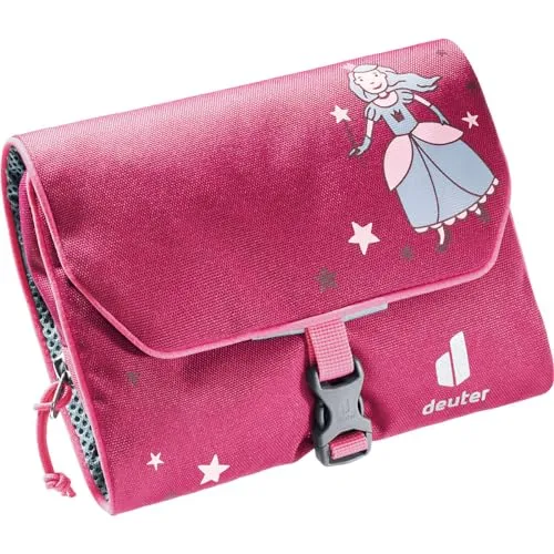Deuter Kinder Waschtasche Wash Bag Kids ruby - Praktische Reisetasche für Kinder mit zwei Netzfächern, einer Reißverschluss-Tasche und großem Haken zum Aufhängen – ideal für Reisen und Freizeit.