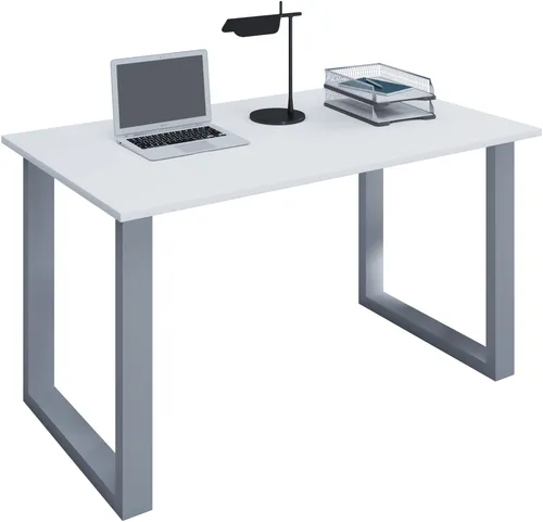 VCM Schreibtisch Lona, weiß 110 x 76 x 50cm in silber von VCM