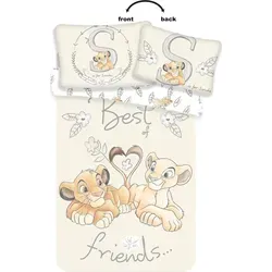 Disney Der König der Löwen Simba Nala Baby-Bettwäsche - Kuschelweiche Bettwäsche aus 100% Baumwolle im Disney Design, ideal für süße Träume und ein gemütliches Kinderzimmer, Maße: Bettbezug 100 x 135 cm, Kissenbezug 40 x 60 cm.