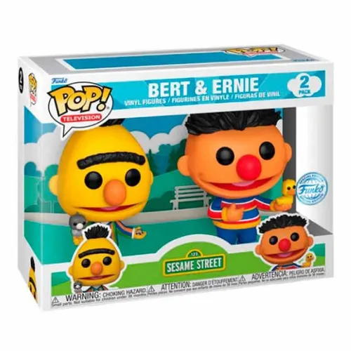 Funko! - Pop! Sesame Street - Bert & Ernie 2-Pack 10cm - Merchandise für Sammler: Detailreiche Figuren von Bert & Ernie, perfekt zum Ausstellen oder Verschenken.