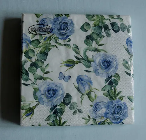 Servietten ROSEN Ranken 1 Packung OVP Motivservietten blau Blumen 20