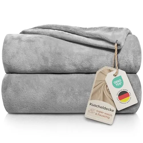 Gräfenstayn® Kuscheldecke flauschig & super weich in grau von Gräfenstayn