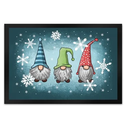 speecheese Weihnachts-Wichtel Fußmatte XL in 40x60 cm Fußabtreter für Weihnachtszeit Advent lustige Weihnachtsdekoration Deko für Hauseingang Winter Vorfreude auf Weihnachten