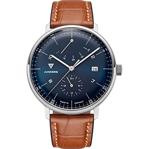 Junkers Bauhaus 41mm Analog Automatik Herrenuhr - Armbanduhren für Herren – Made in Germany im Bauhaus-Design mit Gangreserveanzeige und 5 ATM wassergeschützt, ideal für stilbewusste Männer.