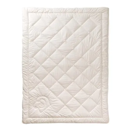 Öko Planet Bettdecke Medium mit Schafwoll-Füllung 155x220 cm, Ganzjahresdecke mit Bio Baumwollbezug, Verschiedene Größen
