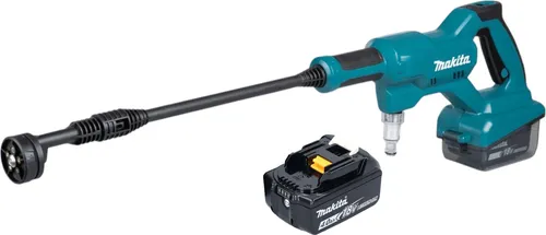 Makita DHW 180 M1 Akku Druckreiniger 18 V - Hochdruckreiniger mit 24 bar Druck und 1x 4,0 Ah Akku für kabellose Reinigung – ideal für Zuhause und unterwegs.