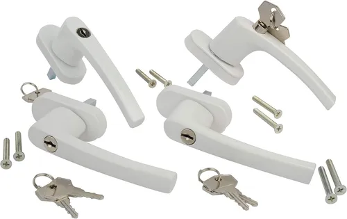 BRÜDER MANNESMANN Sicherheits-Fenstergriff-Set, weiß - 4 Stück - Fenstersicherungen, bietet zusätzlichen Schutz für Ihre Fenster und sorgt für mehr Sicherheit im Zuhause.