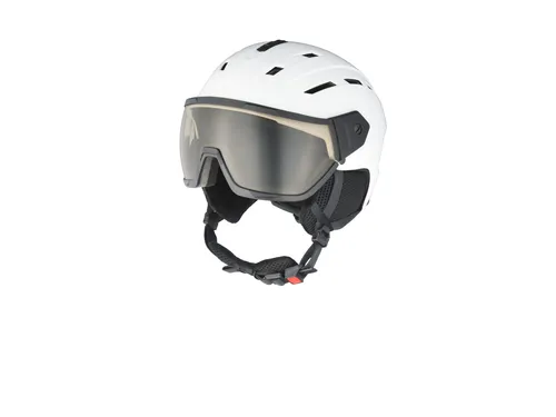 CRIVIT Damen Herren Skihelm mit selbsttönendem Visier (Weiß, M/L) M/L