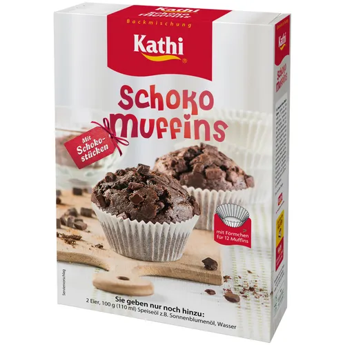 Kathi Backmischung für Schoko Muffins mit Schokoladenstücken 380g Packung