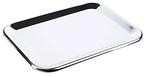 Contacto Ausstelltablett 24 x 18 cm Edelstahl 18/10 hochglänzend, offen gebördelter Rand, spülmaschinengeeignet, Gastro-Qualität für Theke, Buffet