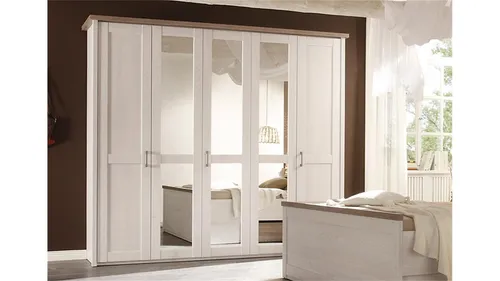 Produktbild Carryhome Drehtürenschrank in Weiß und Trüffeleiche