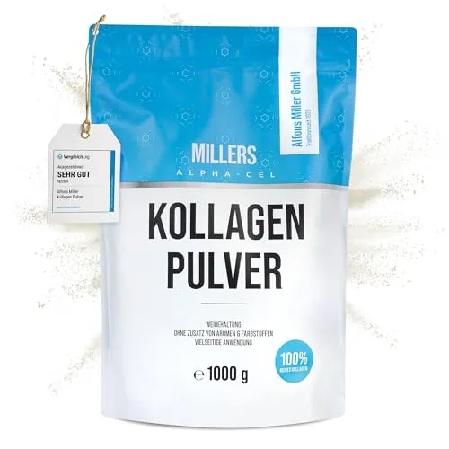 Millers Alpha-Gel 100% reines Kollagen Pulver – 1000 g von Alfons Miller GmbH