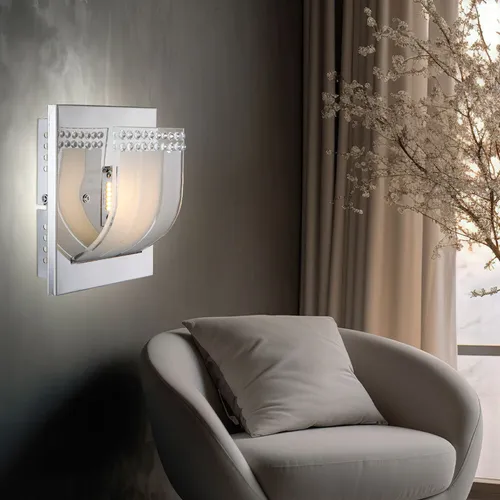 Wandlampe Wandleuchte Wohnzimmerlampe Kristall Glas Flurleuchte 1 flammig LED