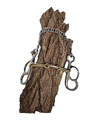 Esposita Postkandare mit 2 Ringen - doppelt gebrochen - Mundstück aus Messing Ringe aus Edelstahl 8,0cm