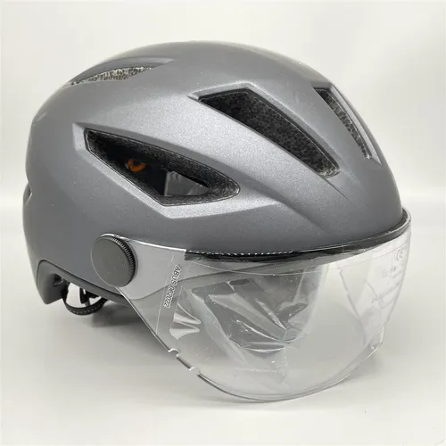 ABUS Stadthelm Pedelec 2.0 ACE - Sicherer Fahrradhelm mit Rücklicht und Visier - Fahrradhelm für E-Bike und S-Pedelec, NTA-zertifiziert mit In-Mold-Fertigung, Regenhaube und verstellbarem Zoom Ace Urban-System für optimalen Komfort.