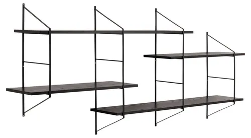 AC-Design Wandregal Belfast, schwarz, 4 Ebenen - Stilvolles Wandregal im Industrial-Design mit 4 stabilen Ebenen aus MDF-Holzwerkstoff. Perfekt für die Präsentation Ihrer Lieblingsstücke und ideal für moderne Wohnräume.