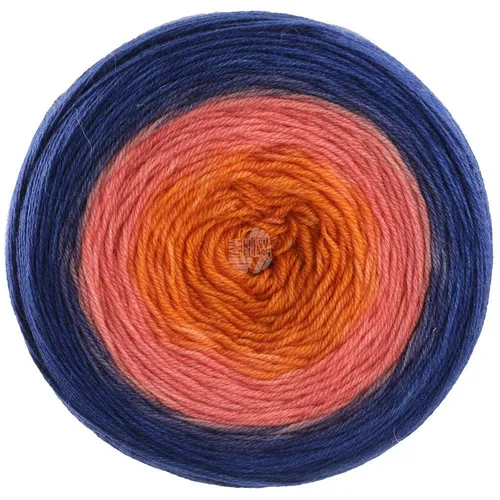 Wolle Kreativ! Lana Grossa - Merino Lace Aquarell Fb. 7 orange nelkenrosa blau