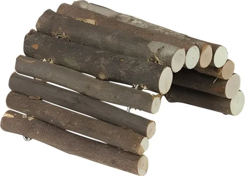 NOBBY WOODLAND Holzbrücke - 21 x 13 cm, flexible und anpassbare Brücke aus unbehandeltem Naturholz für kleine Nager