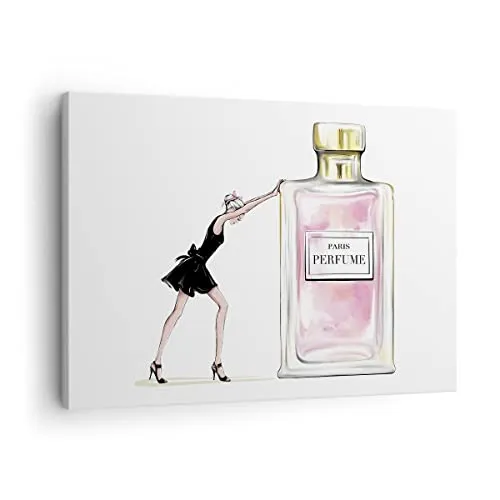 Bilder auf Leinwand Mode Frau Parfüm Leinwandbild mit Rahmen 70x50cm Wandbilder Dekoration Wohnzimmer Schlafzimmer Küche Deko Klein Wanddeko Bild Wand Kunstdruck Art Wall Decor Canvas AA70x50-4128