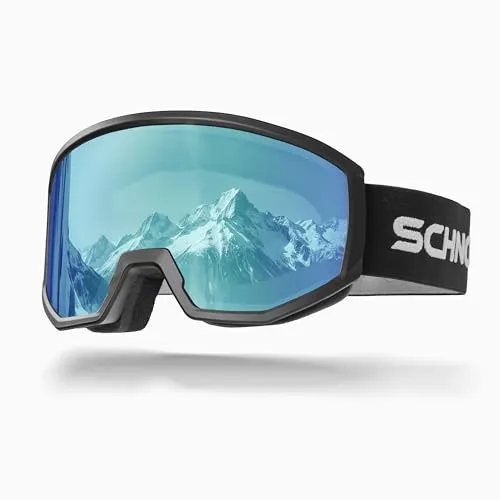 SCHNORR Skibrille Luchs Blau S3 | Full REVO, Anti-Fog, UV400, 45 mm Band Skibrille Männer, Ski Brille Frauen, Snowboardbrille, schlechtes Wetter, Schibrille, Skiing Goggles