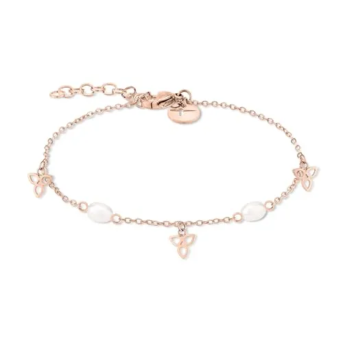 Tamaris Armband IP Roségold - Elegantes Edelstahl-Armband mit Zirkoniastein - Stylisches Tamaris Armband aus poliertem Edelstahl mit Zirkoniastein und verstellbarer Ankerkette bis 21 cm. Wasserfest und hautfreundlich – ideal für jeden Anlass und als Geschenk.