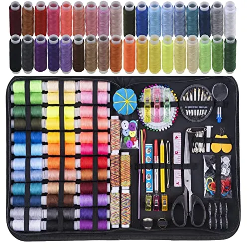 Inscraft Nähset, 200 Premium-Nähutensilien, 41 XL-Garnspulen, geeignet für Reisen, Erwachsene, Kinder, Anfänger, Notfall, Basteln und DIY