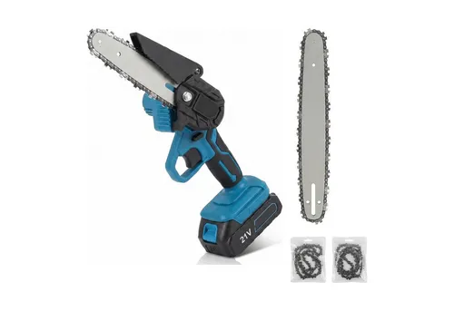 Hikey Mini-Akku-Kettensäge 21 V mit 2 Akkus und Zubehör