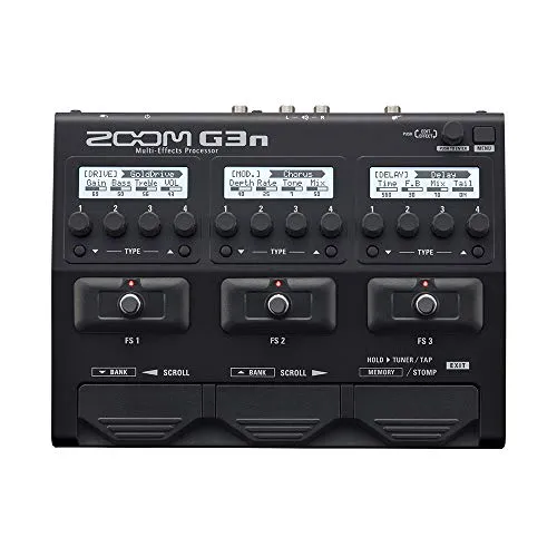 Zoom G3n Multi-Effektgerät - Vielseitiges Multieffektgerät für Gitarristen mit 70 hochwertigen Effekten, 5 Amp- und Boxensimulationen sowie integriertem Looper. Ideal für kreative Übungs- und Songwriting-Sessions.