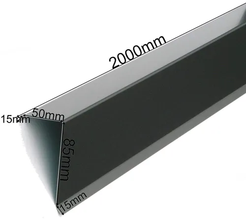 Ortgangblech Ortblech Ortwinkel Abdeckung 65mm x 100 mm Flachdach grau RAL 7016