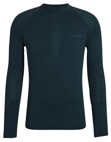 FALKE Herren Baselayer-Shirt Warm Turtleneck M L/s Sh Funktionsmaterial schnelltrocknend 1 Stück, Grün Holly 7385, L