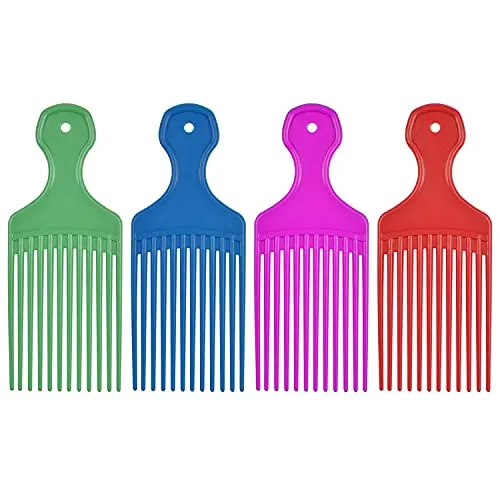 Kare & Kind Haarkamm - 4 Stück - Ideal für lockiges, gewelltes, Afro-Haar - Zum Stylen, Frisieren, Entwirren und Hochstecken der Haare - Glatter, sanfter Kamm für Männer, Frauen - Geschenk