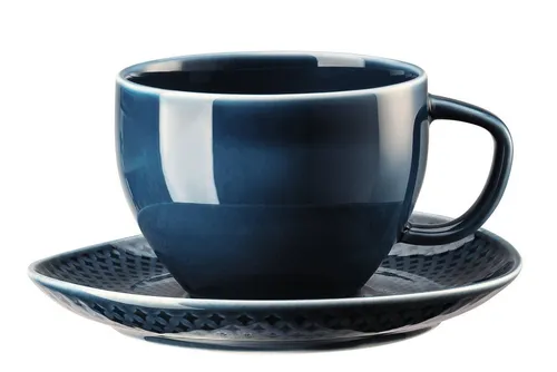Rosenthal Tasse Junto Ocean Blue Kombitasse mit Untertasse, Porzellan