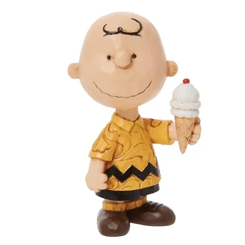 Enesco Peanuts by Jim Shore Charlie Brown mit Eiscreme, Miniatur-Figur, 8,2 cm, Mehrfarbig