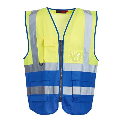 Blackrock Gelb & Blau Premium Warnwesten mit Taschen