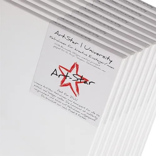 Art-Star 10x University KEILRAHMEN 40x50 cm - Schreibutensilien: Hochwertige, malfertige bespannte Leinwände auf stabilen Keilrahmen, ideal für kreative Projekte und sofort einsatzbereit. Perfekt für Künstler, Schulen und kreative Hobbys.