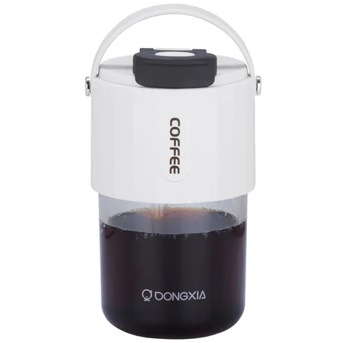 Weißer Kaffeebecher mit Deckel & Strohhalm - 400 ml BPA-Freier Plastikbecher