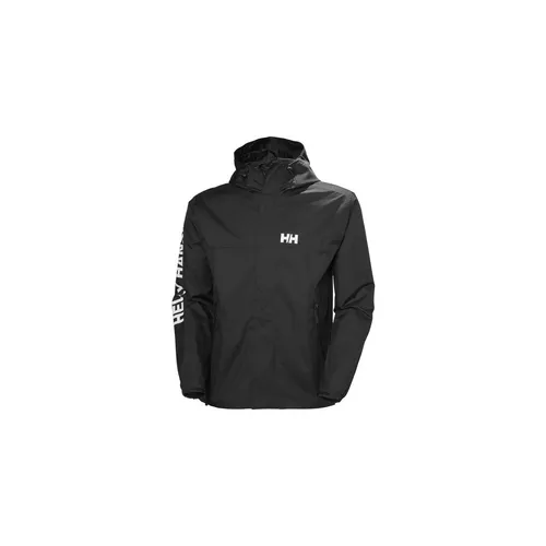 Helly Hansen Ervik Jacke Schwarz M - Funktionsjacke mit HELLY TECH® Protection, 100% wasserdicht und ideal für aktive Stadtabenteuer, ausgestattet mit verstellbarer Kapuze und komfortablem Mesh-Futter.