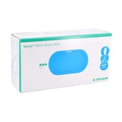B. Braun Deutschland GmbH & Co.KG B. Braun Vasco® Nitril Soft blue Einmalhandschuhe, Untersuchungshandschuh, puderfrei, unsteril, latexfrei, 1 Packung = 200 Stück, Größe S 9201115