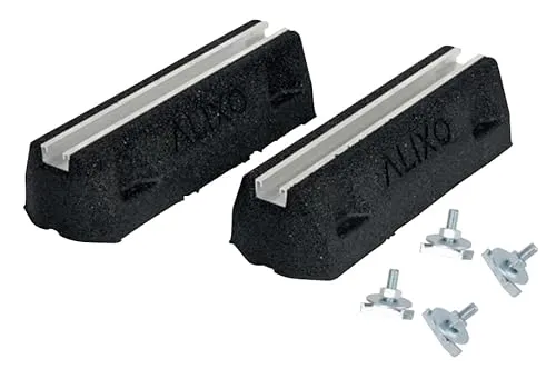 Alixo Fuß-Vibrationssockel, recyceltes Gummi, vielseitig einsetzbar für Außeneinheiten, Rohre und Kabel auf Flachdächern, stabil und sicher verankert (400x135x100mm Set)