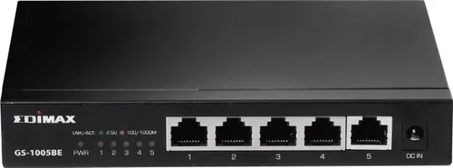 EDIMAX GS-1005BE Netzwerk Switch 5 Port 2.5 GBit/s - Radios, 2,5-Gigabit-Hochgeschwindigkeitsnetzwerk für schnelle Datenübertragung ohne Konfiguration, ideal für moderne Netzwerkumgebungen.