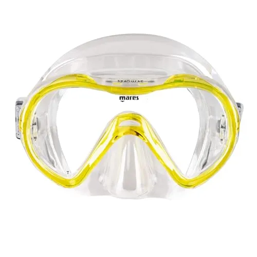 Mares Erwachsene Taucherbrille Mask Seahorse, Gelb Reflex/Transparent, BX, 411241