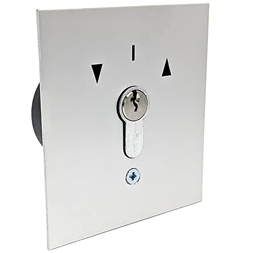 geba US 1-2T/1 Schlüsselschalter - Tore-Zubehör mit einbruchhemmender Aluminium Frontplatte, IP54 Schutzart und ideal für Garagentore und Schranken.