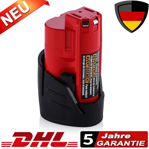 Produktbild 3500mAh 12V Lithium Akku für Milwaukee für M12 M12B2 M12B4 48-11-2402 48-11-2440