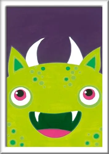 Ravensburger CreArt 28776 - Freches Monster - Malen nach Zahlen für Kinder ab 7 Jahre, Malset mit Rahmen, Pinsel und Acrylfarben, Geschenk für Mädchen und Jungen