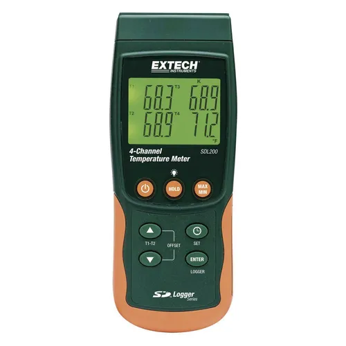 Extech SDL200 Temperatur-Messgerät - Werkstatt Messgerät zur präzisen Temperaturmessung von -199 bis +1700°C mit Datenlogger-Funktion und SD-Karten-Speicherung für einfachen Datentransfer.