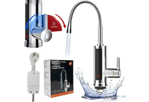 AKKEE Elektrischer Wasserhahn mit Durchlauferhitzer und LED-Anzeige